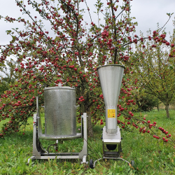 Mosteri. Hydropresse Tiltbar 120 l. + Elektrisk Frugtkvrn 1000 kg/t