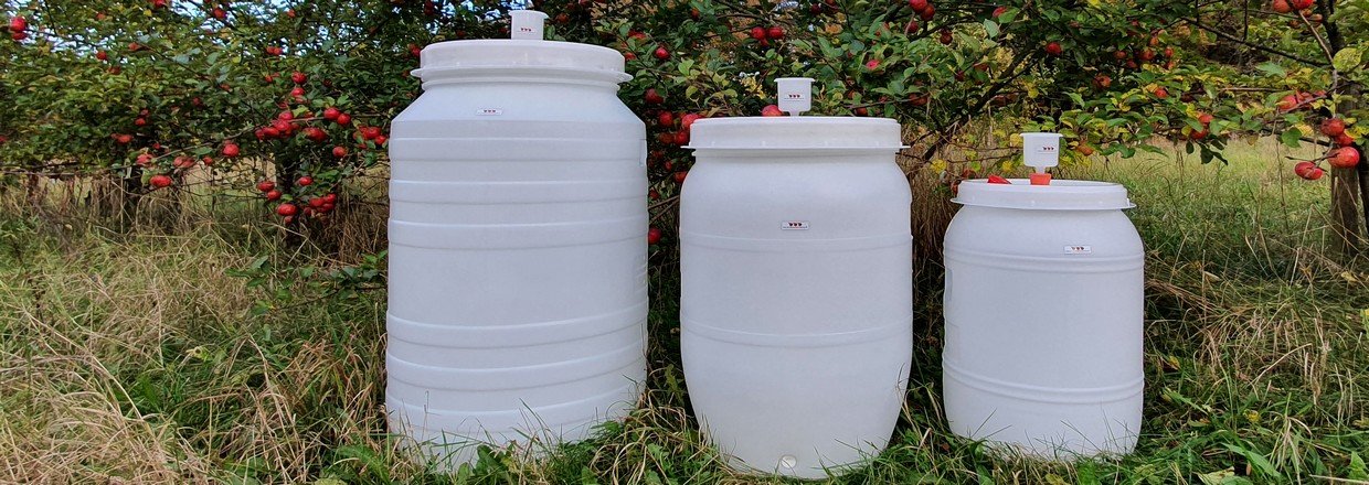 Plastfade til vin, cider og mjød