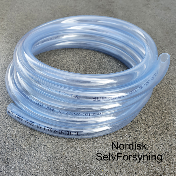 Slange, transparent, til R6-Filter, pr. lbende m.