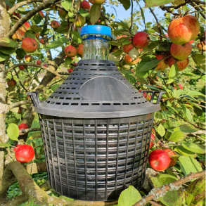 Vinballon 5 l. i kurv med htte og grrr