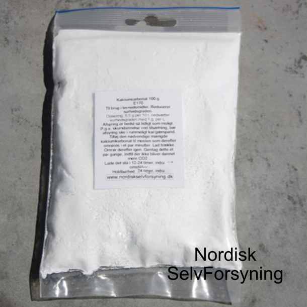 Kridt til afsyring. Kalciumcarbonat, 100 gram