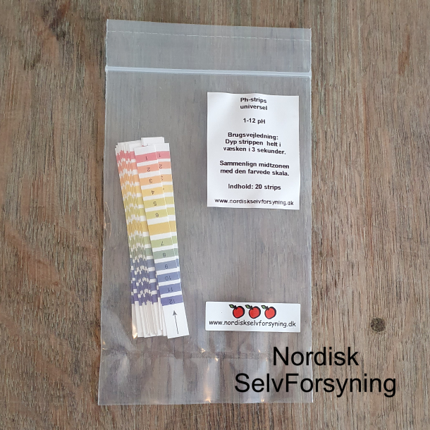 pH - strips, 20 stk. Skala 1-12 pH