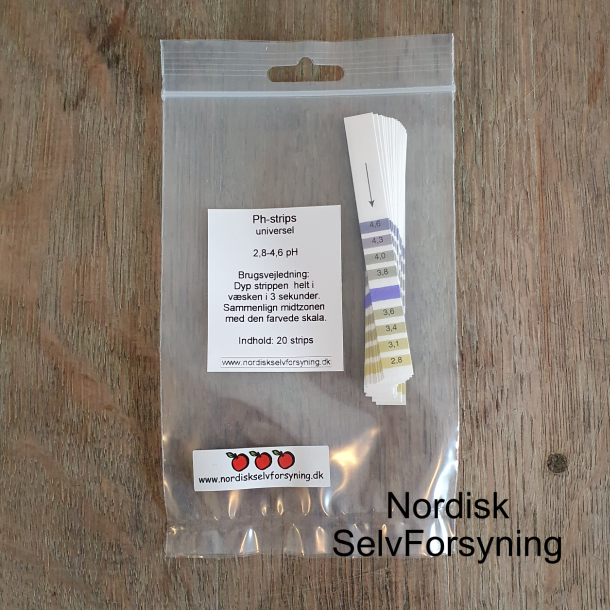 pH - strips, 20 stk. Skala: 2,8-4,6 pH