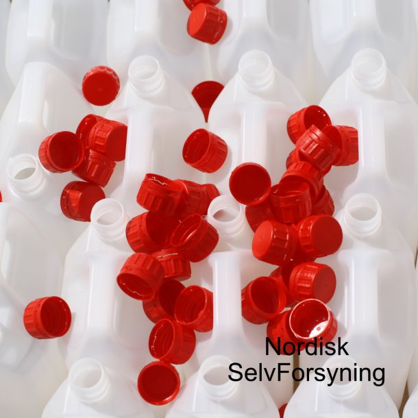 Plastdunke, 100 stk. 2,5 l. dunk inkl. rdt skruelg