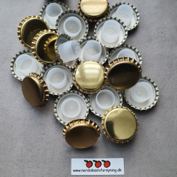 Kapsel 29 mm. med stor bidule, GULD, 200 stk.