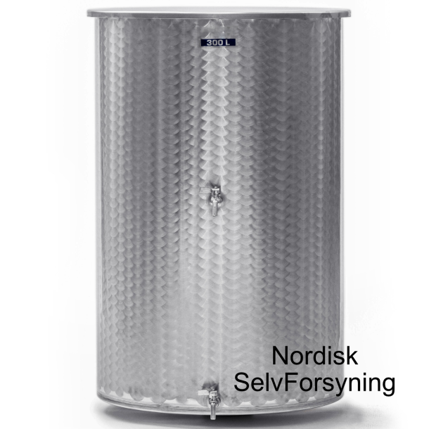 Tank med flytende lokk, ferdig montert, 2 x kran, uten ben, 300 l.