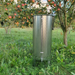 Tank i rustfritt stl p ben med flytelokk 100 l.