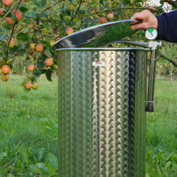 Tank i rustfritt stl p ben med flytelokk 100 l.