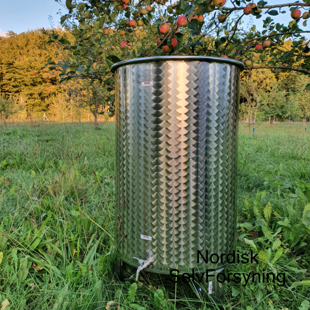 Tank i rustfritt stl p ben med flytelokk 300 l.