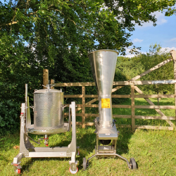 Mosteri. Hydropresse Tiltbar 55 l. + Elektrisk Frugtkvrn 1000 kg/t