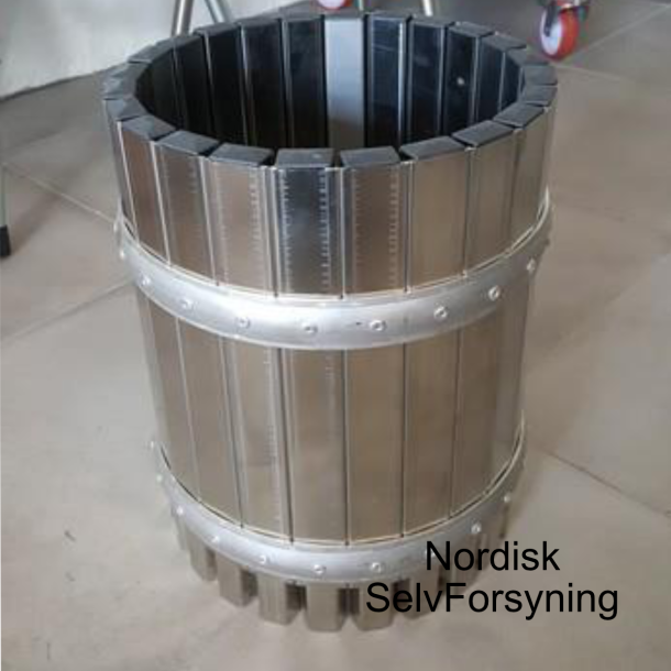 Rustfri pressekurv til 20 l. �blepresse, Rustfrit St�l