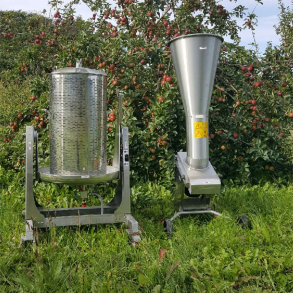 Mosteri. Hydropresse 80 l. Tilt + Elektrisk Frugtvrn 1000 kg/t