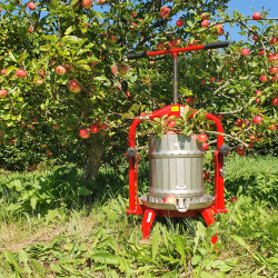 Eplepresse Med Kurv i Rustfritt Stl - Kapasitet 20 liter