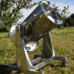 Hydropresse, 80 liter, komplett rustfri, p hjul, tiltbar 