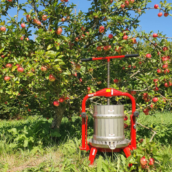 Eplepresse Med Kurv i Rustfritt Stl - Kapasitet 20 liter