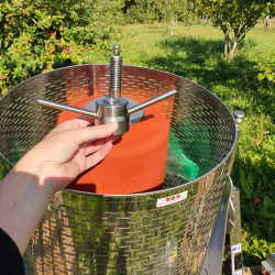 Hydropresse, 170 liter, komplett rustfri, p hjul, tiltbar 