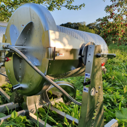 Hydropresse, 120 liter, komplet rustfri, p hjul, tiltbar 