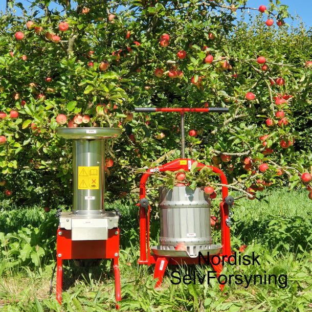 Mosteri. Rustfri Presse 20 l. og elektrisk frugtkvrn