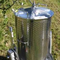 Hydropresse, 80 liter, komplett rustfri, p hjul, tiltbar 