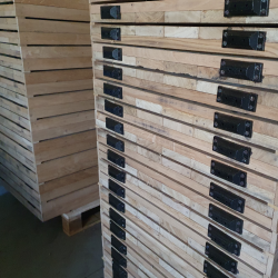 Pupitre, Champagnereol, Vinreol, fransk, massiv eik, 120 flasker