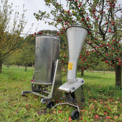 Mosteri. Hydropresse Tiltbar 250 l. + Elektrisk Frugtkvrn 1000 kg/t