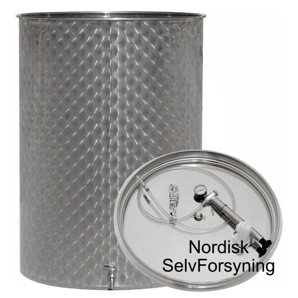 Tank med flytende lokk, ferdig montert, 1 kran, uten ben, 200 l.