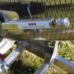 Hydropresse, 80 liter, komplett rustfri, p hjul, tiltbar 