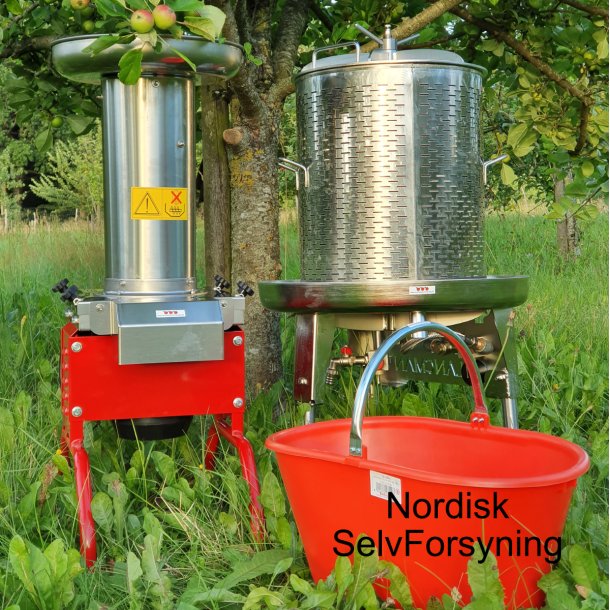 Mosteri. Hydropresser 55 l. og Elektrisk blekvrn 600 kg/t.