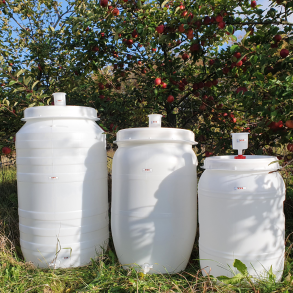 Plastfad 60 liter med hanke, tylle, grls og tappehane