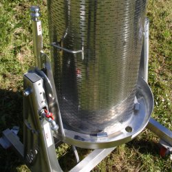 Hydropresse, 80 liter, komplett rustfri, p hjul, tiltbar 