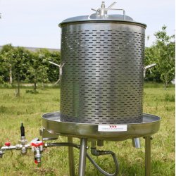 Eplepresse, hydropresse, rustfritt stl, 55 liter