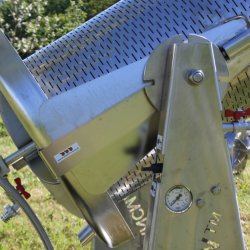 Hydropresse, 80 liter, komplett rustfri, p hjul, tiltbar 