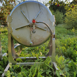 Hydropresse, 120 liter, komplet rustfri, p hjul, tiltbar 