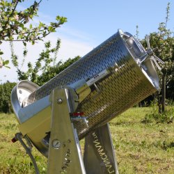 Hydropresse, 80 liter, komplett rustfri, p hjul, tiltbar 