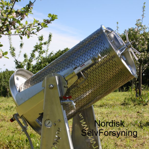 Hydropresse, 80 liter, komplett rustfri, p hjul, tiltbar 