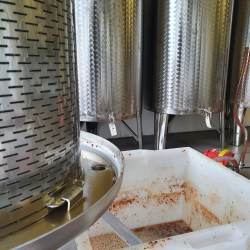 Hydropresse, 120 liter, komplet rustfri, p hjul, tiltbar 