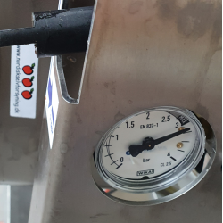 Hydropresse, 250 liter, komplet rustfri, p hjul, tiltbar 