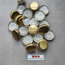 Kapsel 29 mm. med stor bidule, GULD, 200 stk.