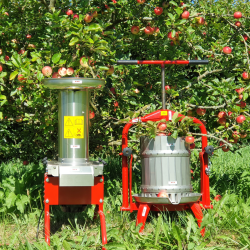 Mosteri komplett. Rustfri Eplepresse 20 l. + El-Eplekvern 10 l.