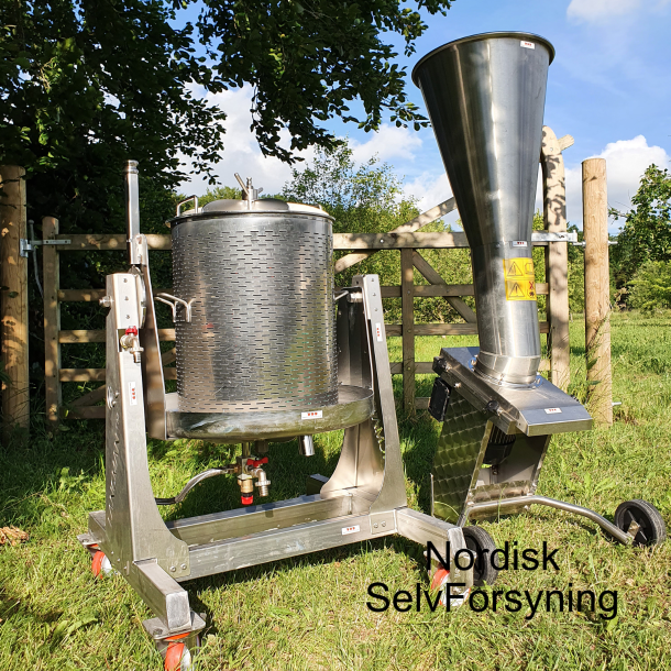 Mosteri Med 55 l. Svingbar Lancman Hydropresse + Fruktkvern, 1000 kg./t.
