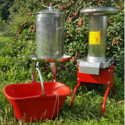 Mosteri. Hydropresser 35 l. og Elektrisk blekvrn 600 kg/t