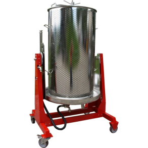 Hydropresse,  250 liter, st�l og malet ramme, p� hjul, tiltbar