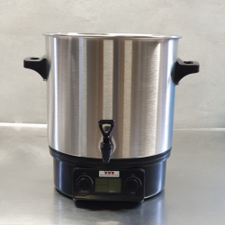 Pasteuriseringsapparat, 27 l. rustfri, med aftapningshane.