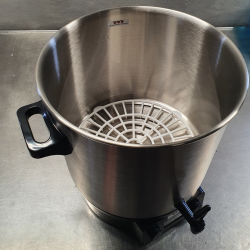 Pasteuriseringsapparat, 27 l. rustfri, med aftapningshane.