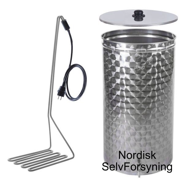 Pasteurisering - 50 l. Tank + Dypvarmer 3200 W