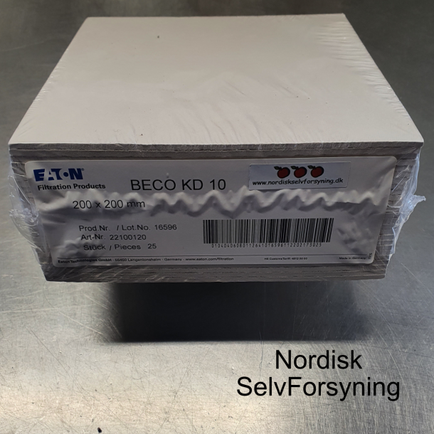 Filtersheets, BECO KD10, 25 stk., 1m/ micron