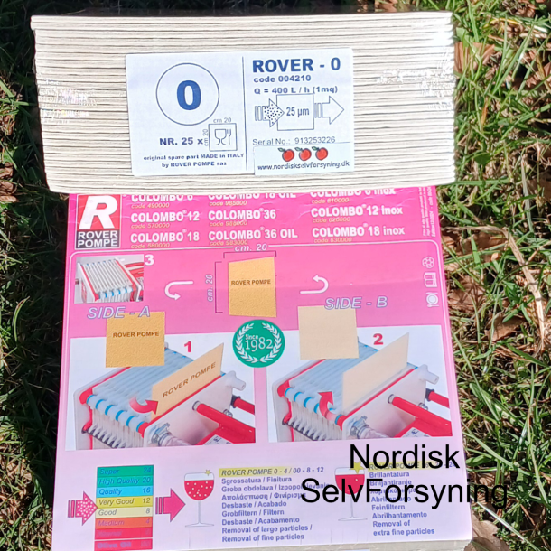 Pladefiltre Original Rover 0  - Pladefiltrering 20x20 25 stk.