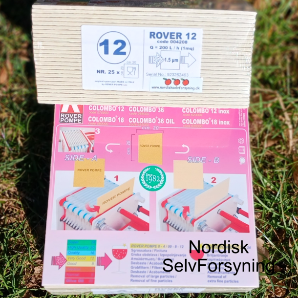 Pladefiltre Original Rover 12  - Pladefiltrering 20x20 25 stk.