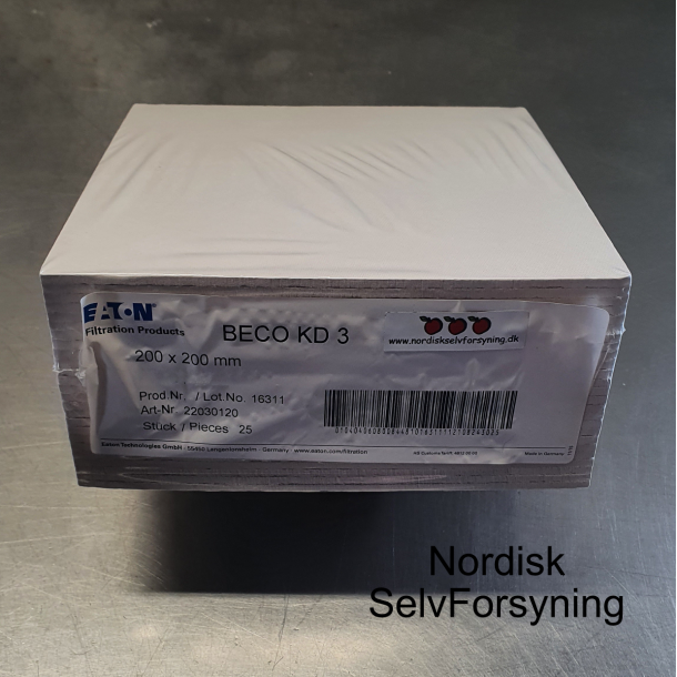 Filtersheets, BECO KD3, 25 stk., 2,0-3,5m/ micron