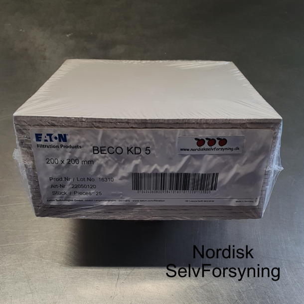 Filtersheets, BECO KD5, 25 stk., 2-3 m/ micron